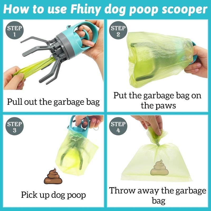 Blue six-pronged pet waste scooper+Bag Dispenser🐶🐾💩