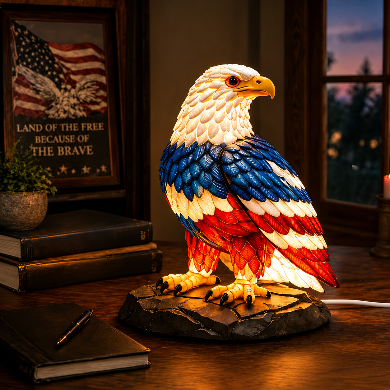 🔥 Limited Edition 🎁 - U.S. 250th Eagle Stained Glass Wall Lamp