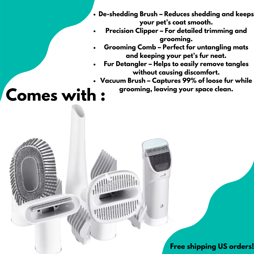  Vacuum Cleaner for Dog Cat Hair, 2.5L Grooming Kit for Pets Vacuum Cleaner