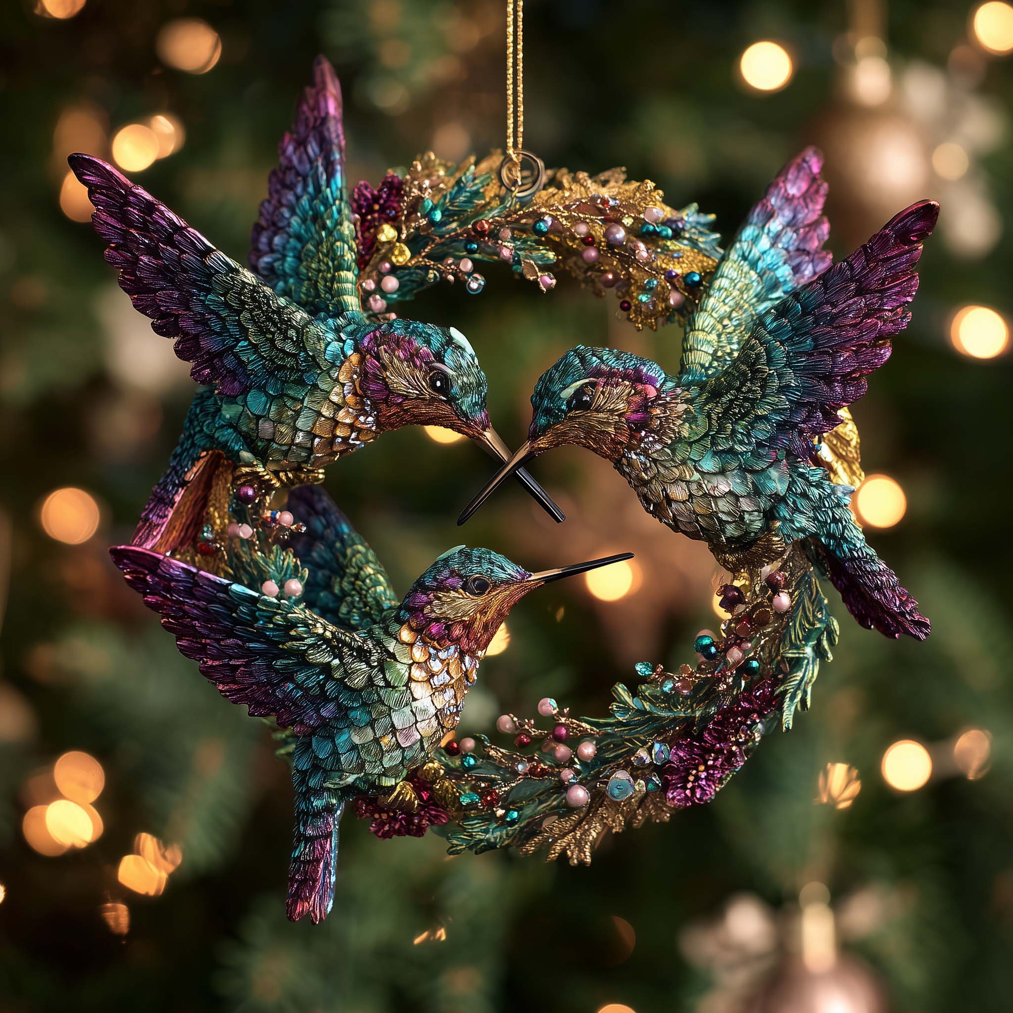 Hummingbird Heaven Christmas Mica Ornament GFSPHD110