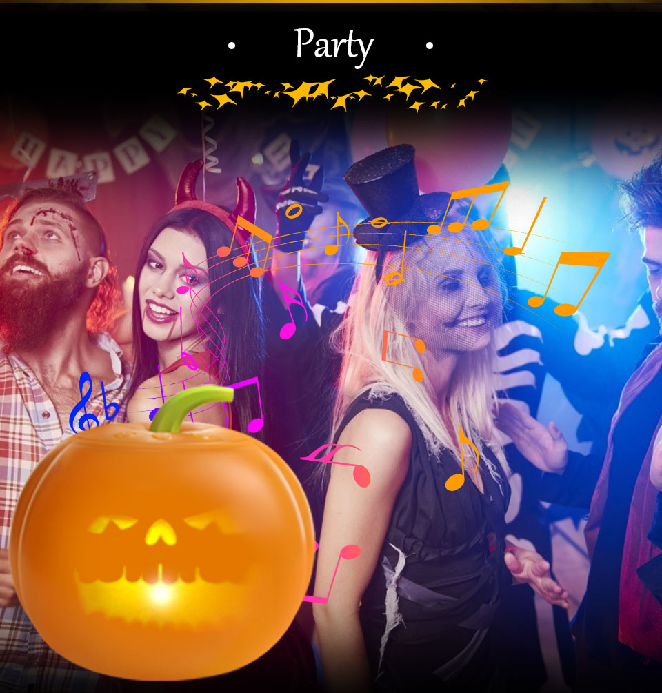 Interactive Halloween Pumpkin Projection Lamp With Builtin Speaker Plugn Play Unique Expressions For Home Parties - 8