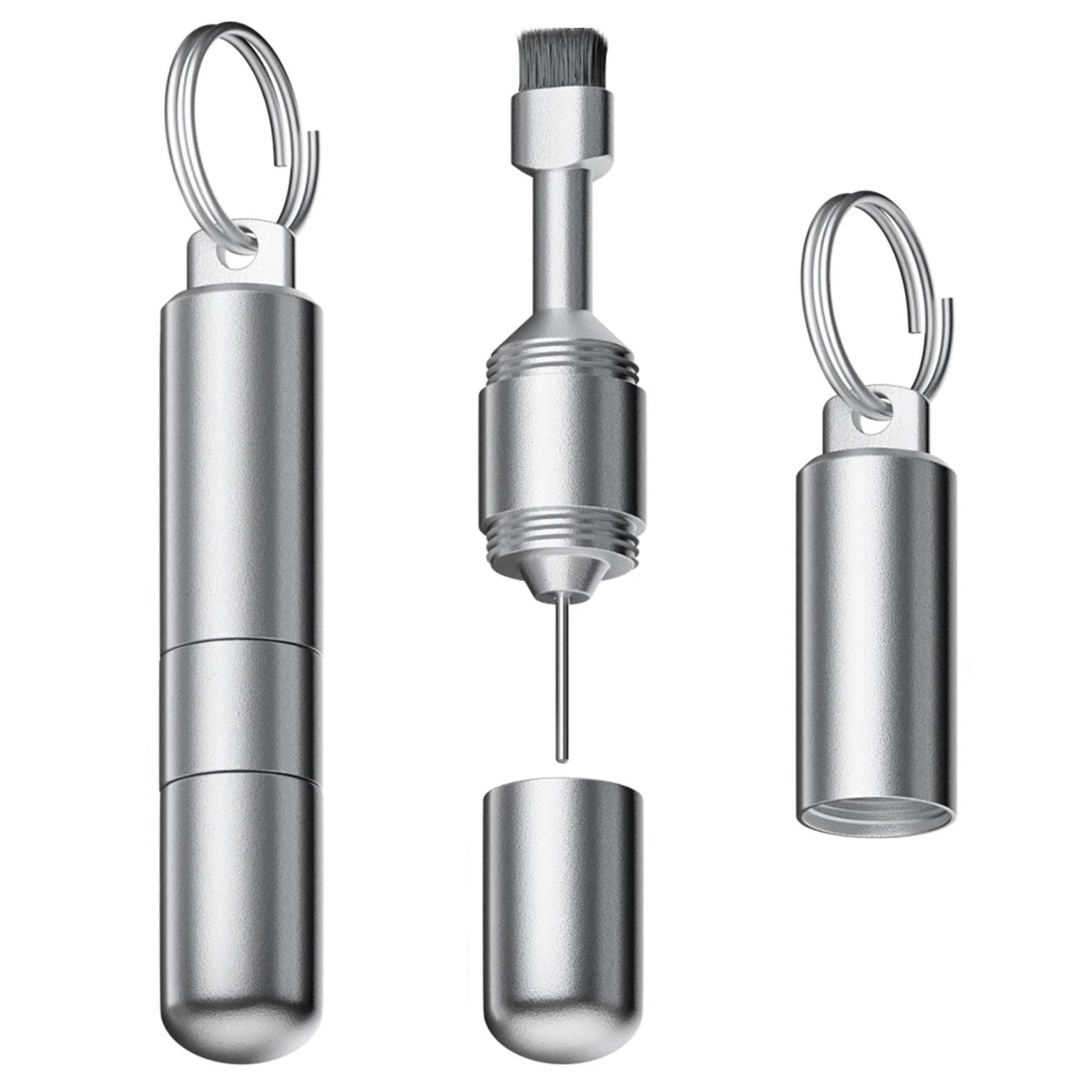 2-in-1 Smartphone SIM Card Removal Tool & Cleaning Brush with Keychain