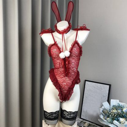 Bunny Lace Bodysuit Lingerie Set