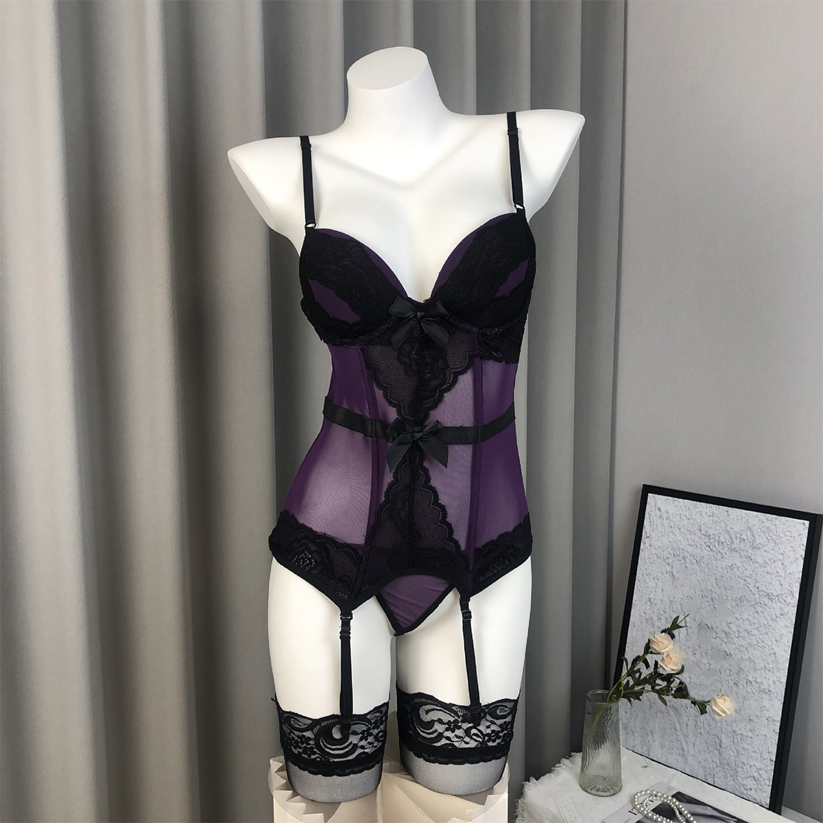 Purple Luxe Lace Shaping Lingerie