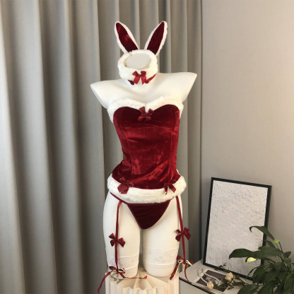 Christmas Bunny Lingerie Set with Midnight Charm