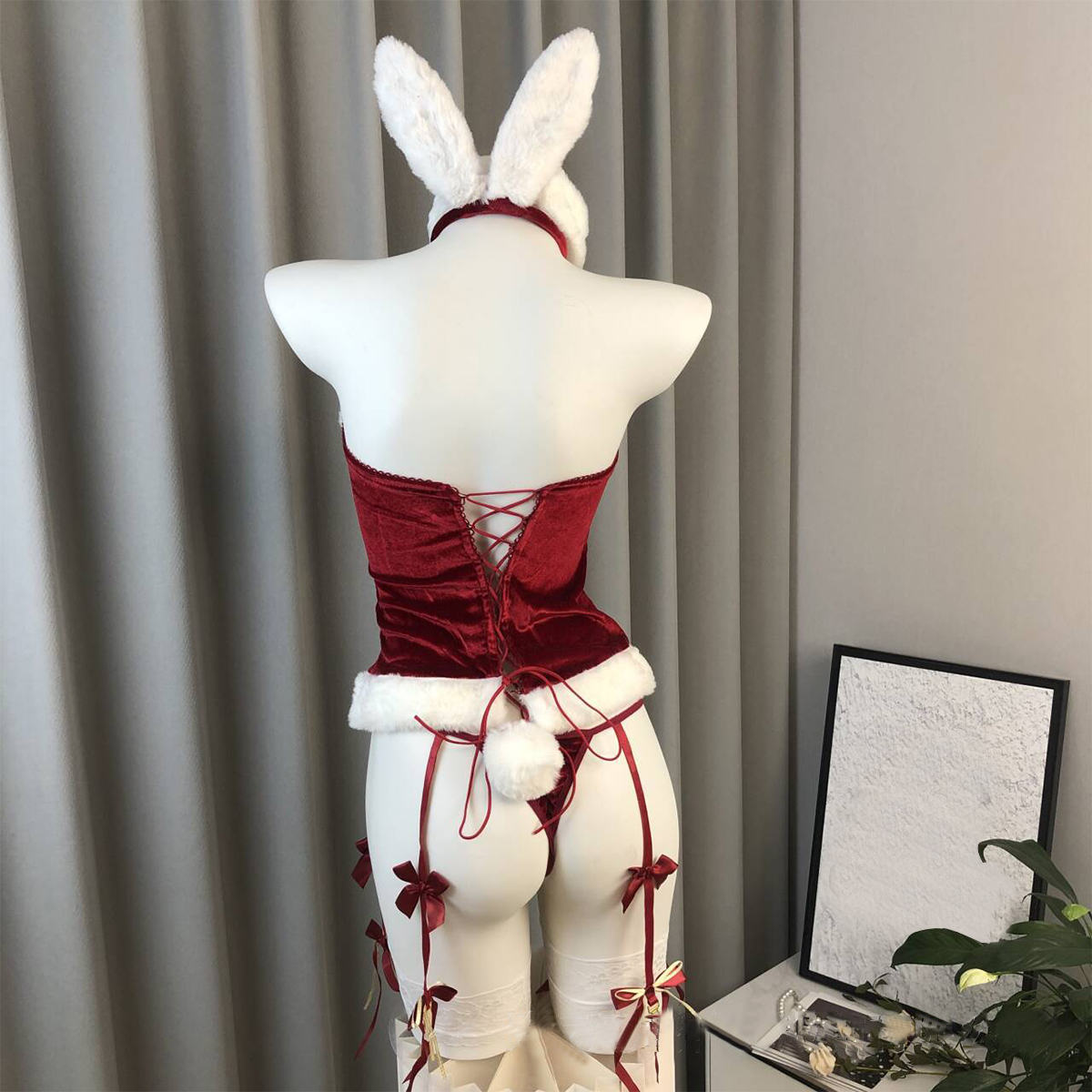 Christmas Bunny Lingerie Set with Midnight Charm