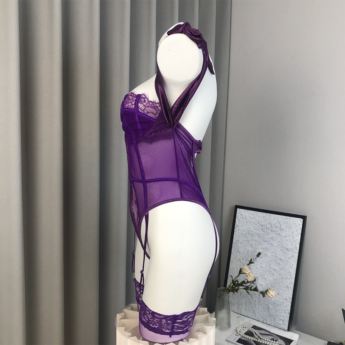 Lace Open-Crotch Tank Top Shaping Lingerie