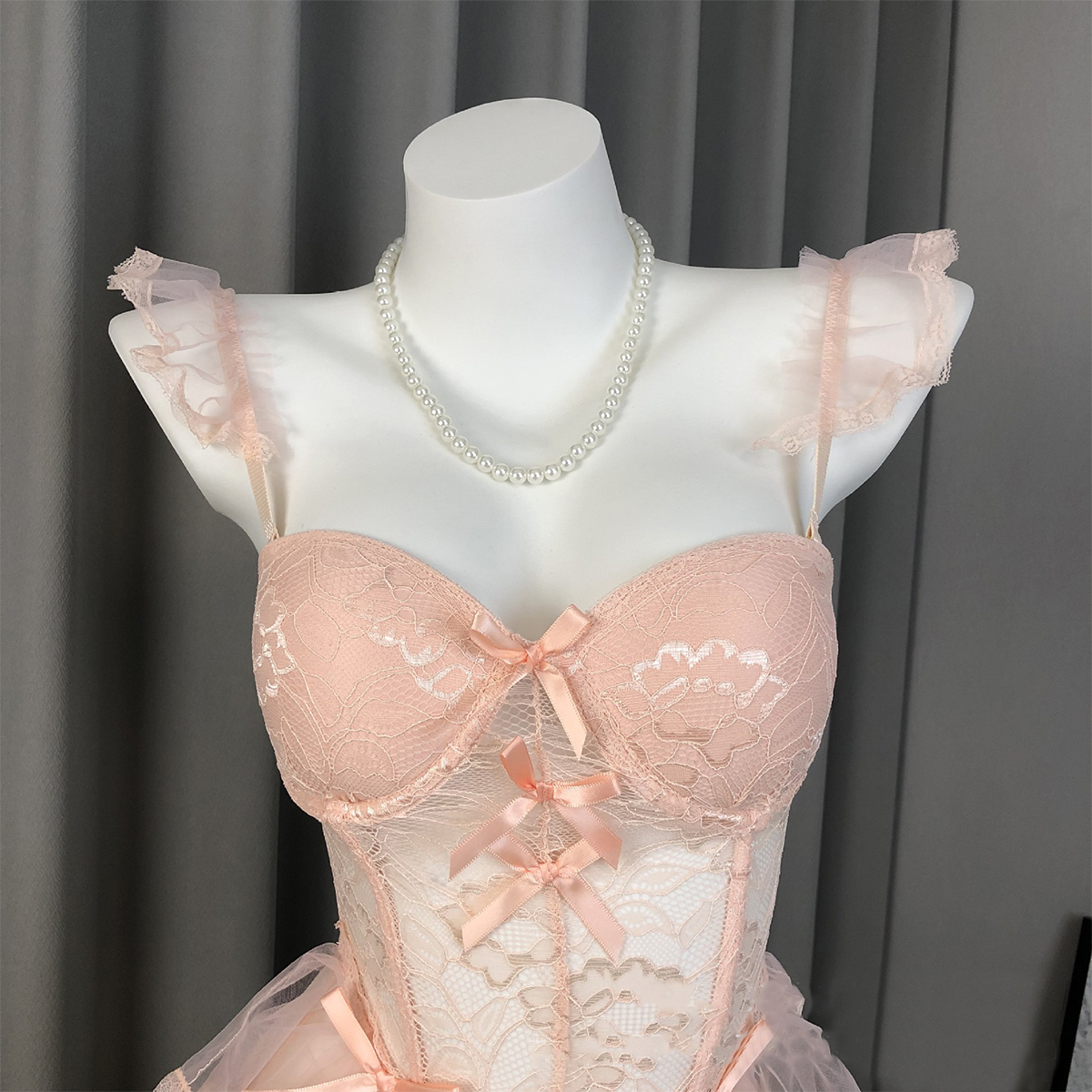 Lace Strappy Tank Top Shaping Lingerie Set