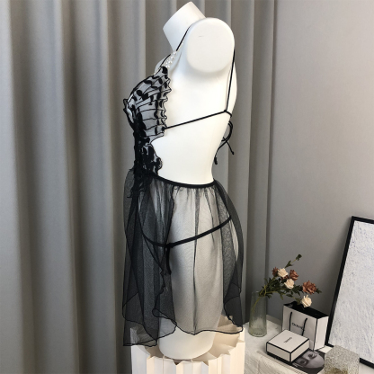 Halter Neck Butterfly Crop Top Set for Women