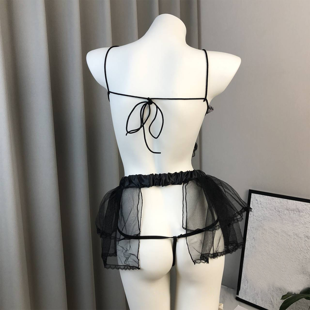 Halter Neck Butterfly Crop Top Set for Women