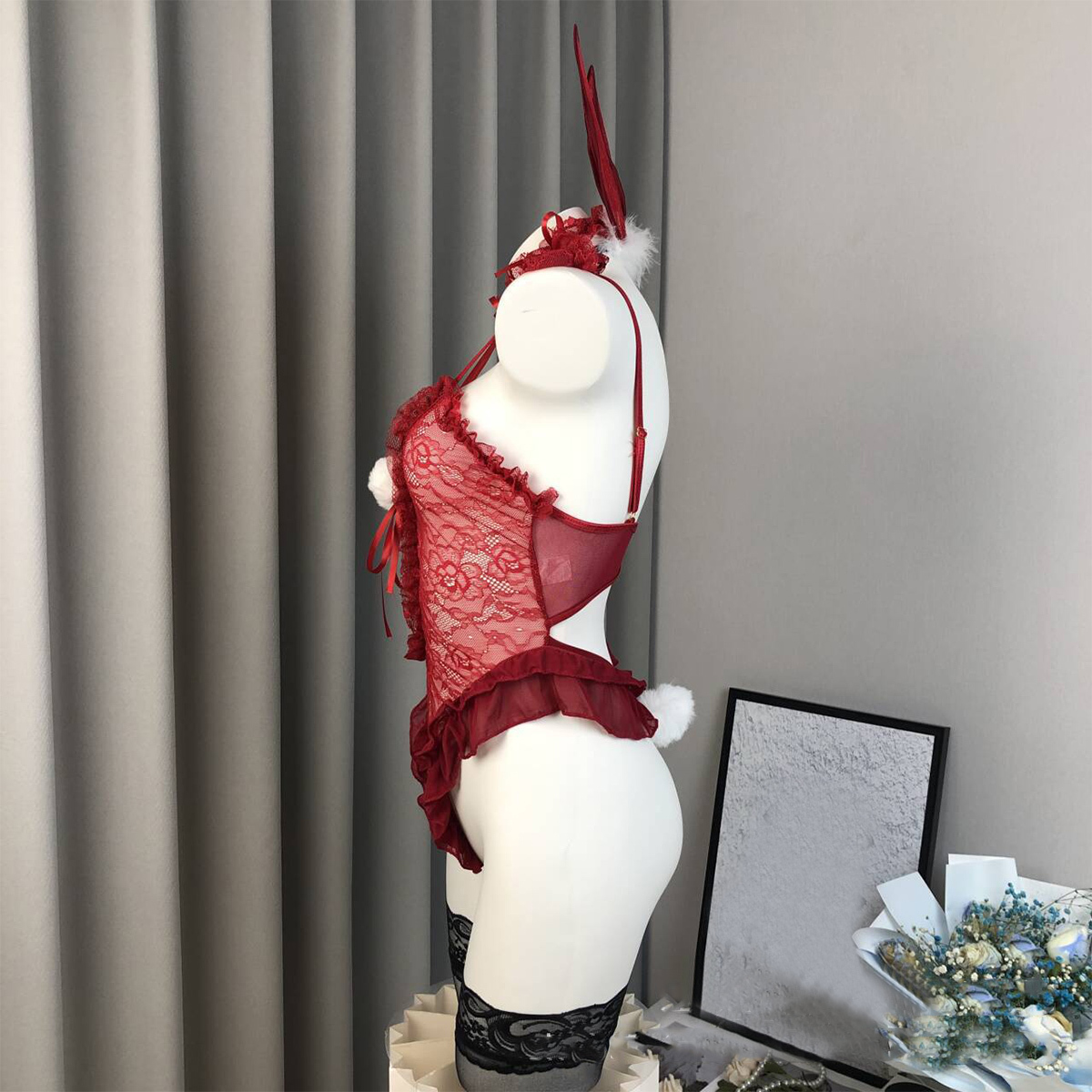 Bunny Lace Bodysuit Lingerie Set