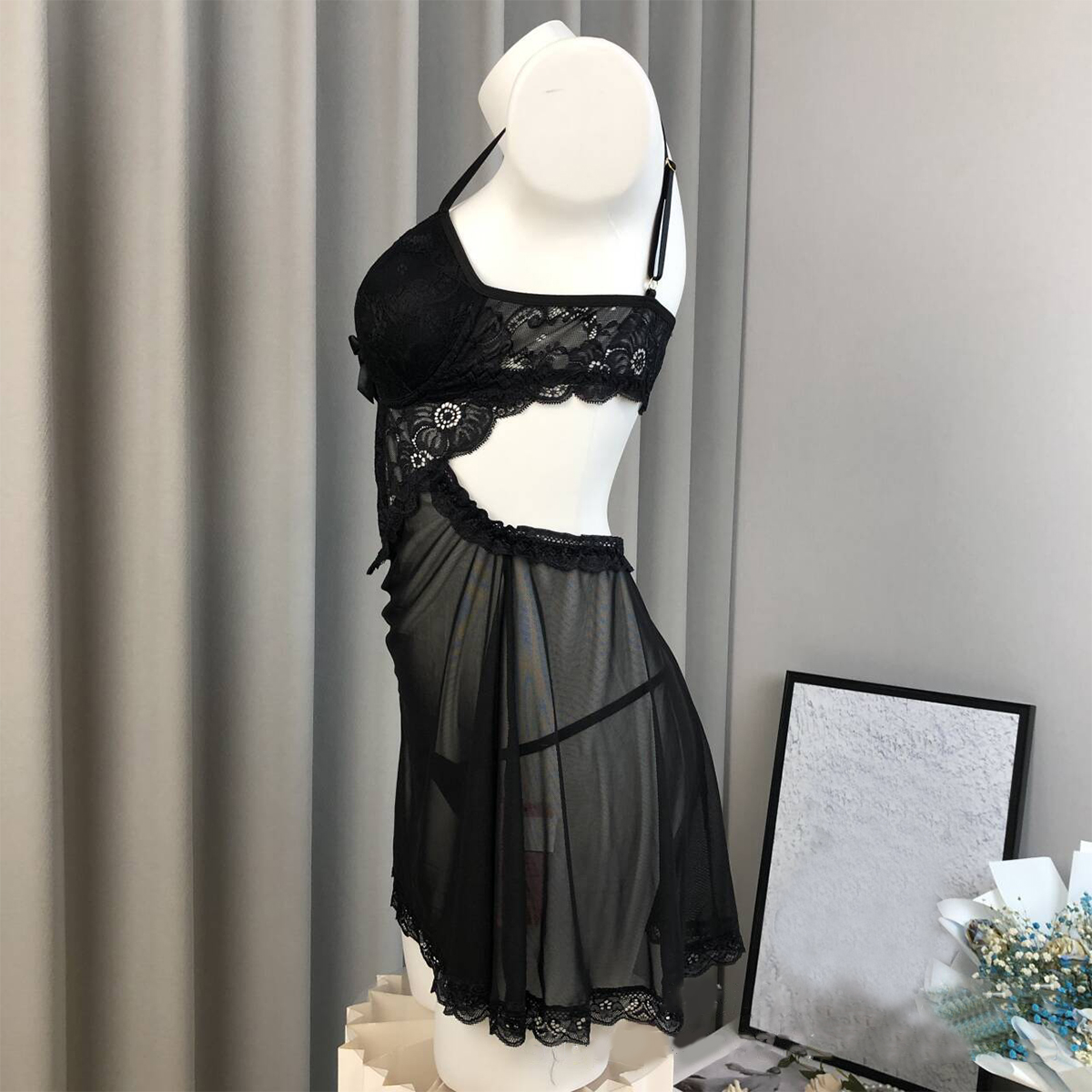 Lingerie Nightdress with Padding and Underwire Seductive Sleepwear