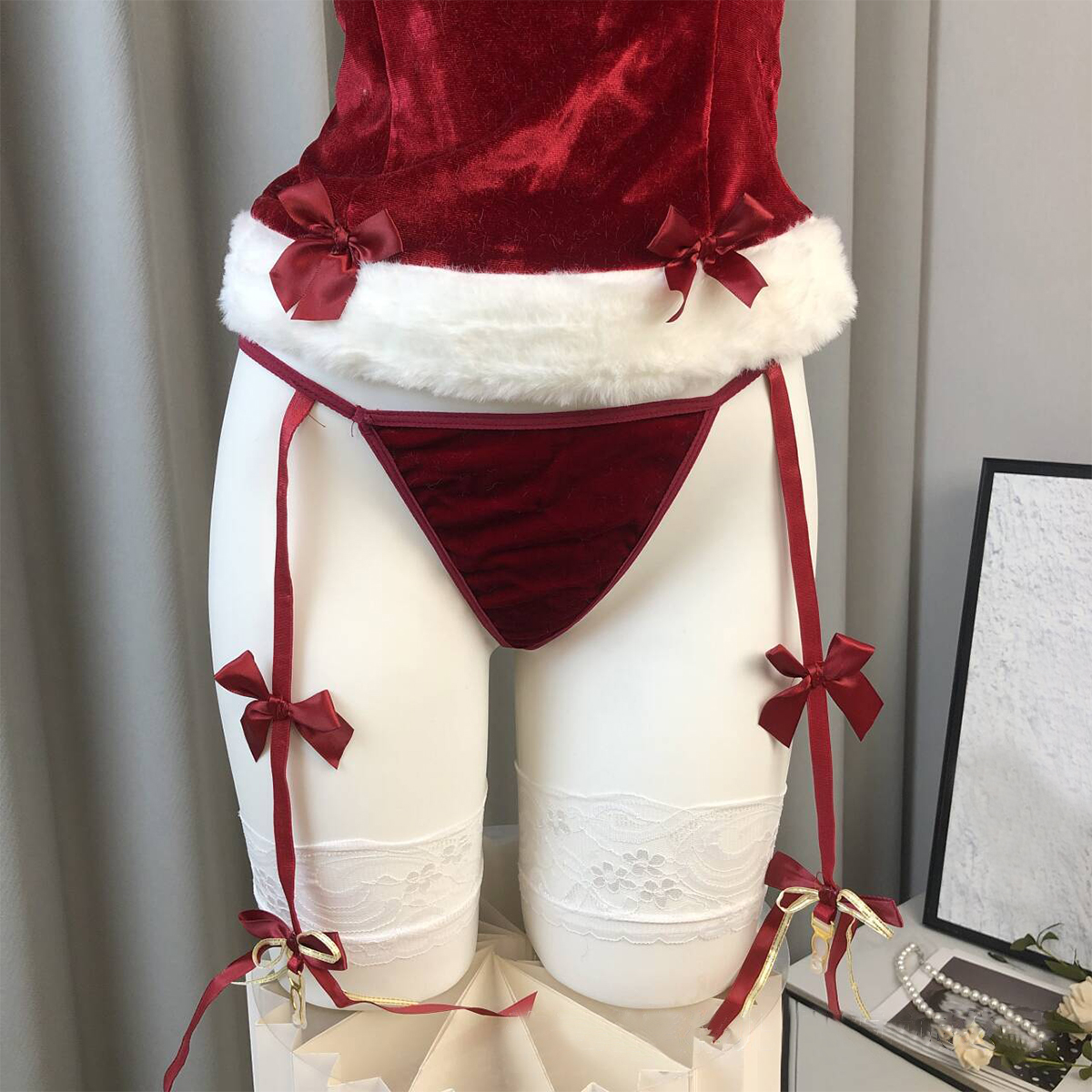 Christmas Bunny Lingerie Set with Midnight Charm