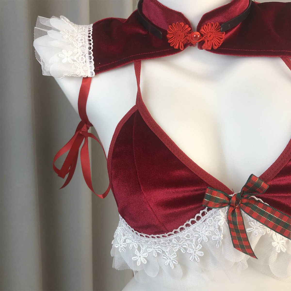 Christmas Bunny Velvet Lingerie Set
