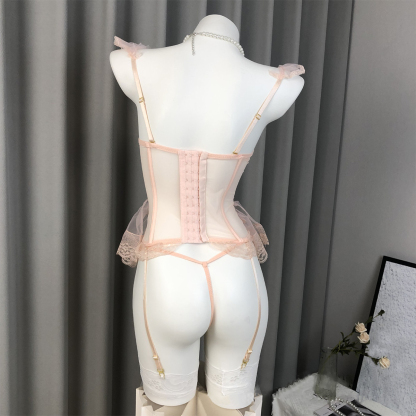 Lace Strappy Tank Top Shaping Lingerie Set