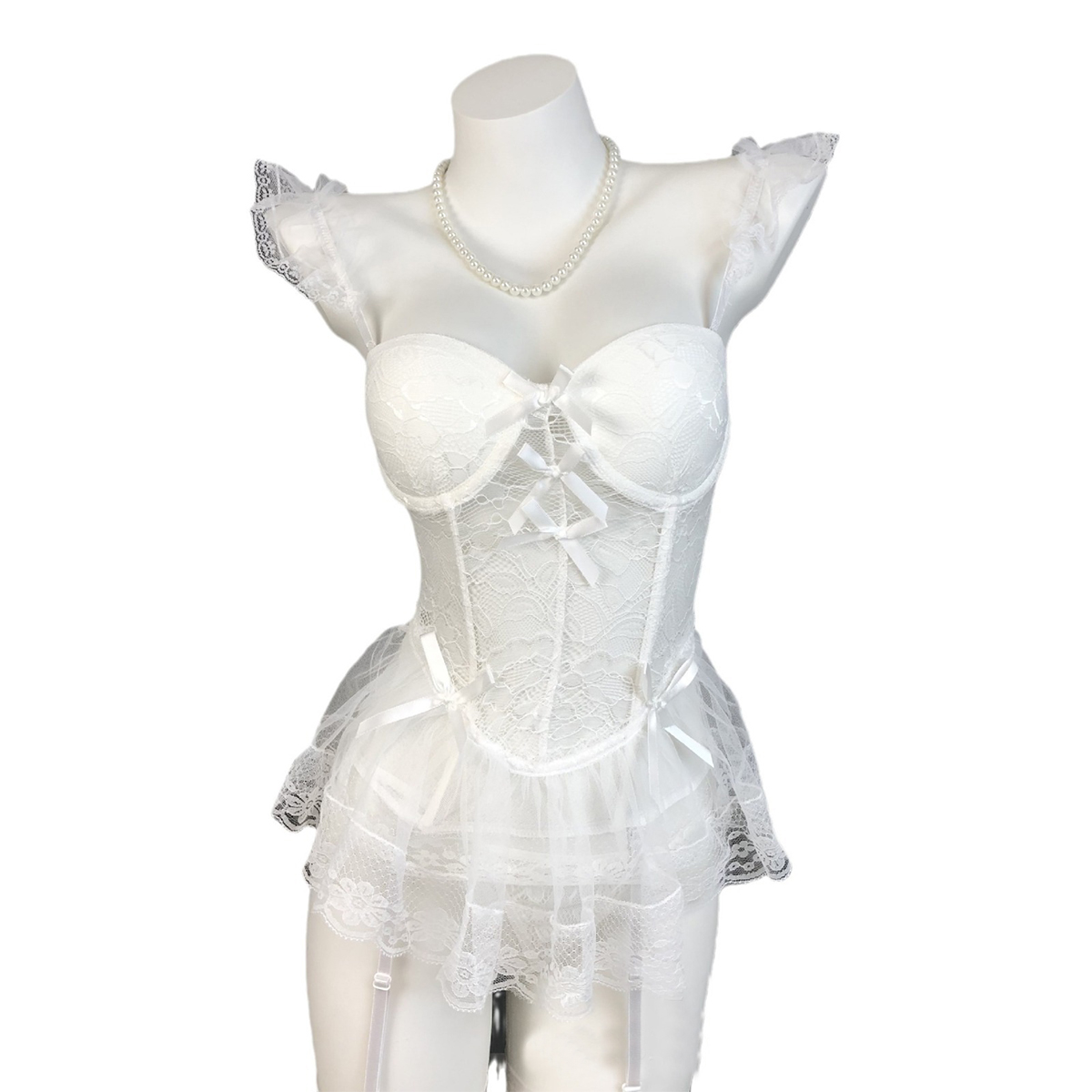 Lace Strappy Tank Top Shaping Lingerie Set