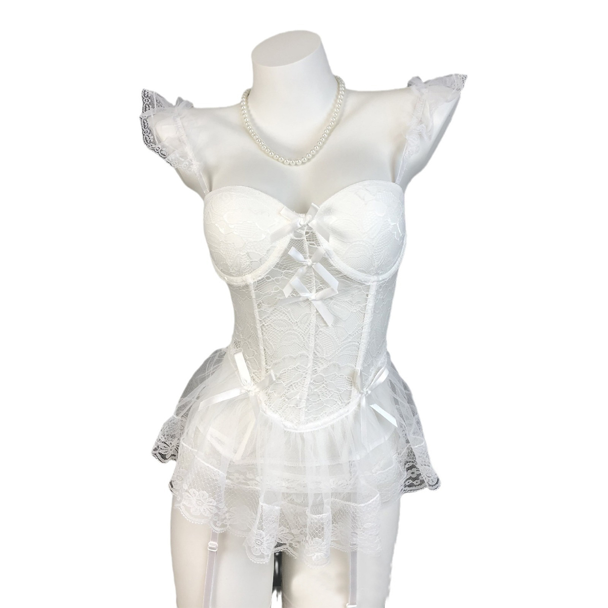 Lace Strappy Tank Top Shaping Lingerie Set