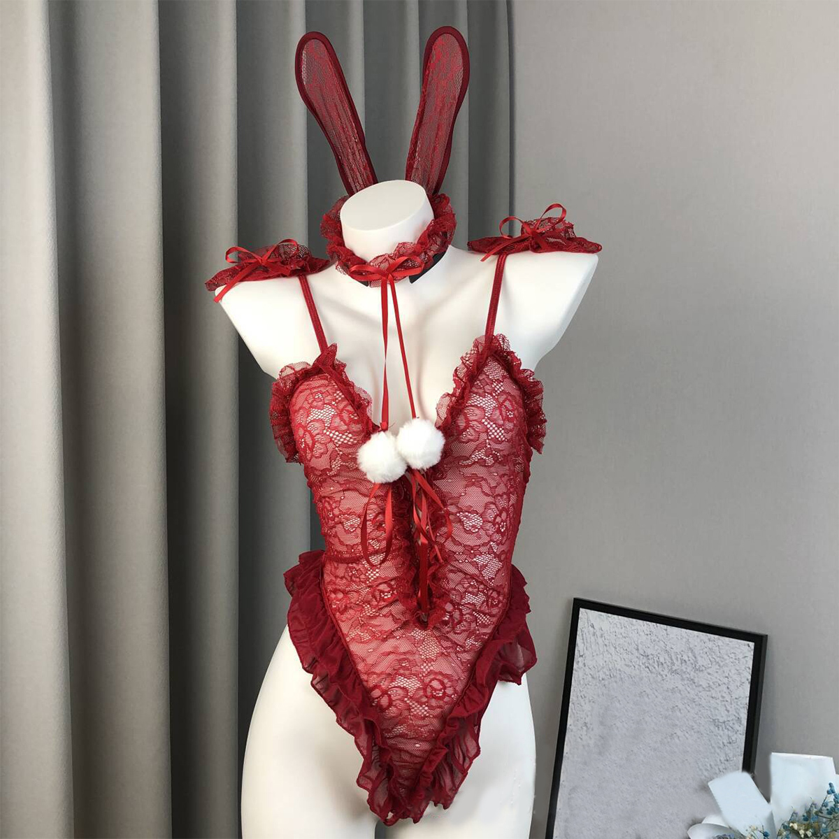 Bunny Lace Bodysuit Lingerie Set