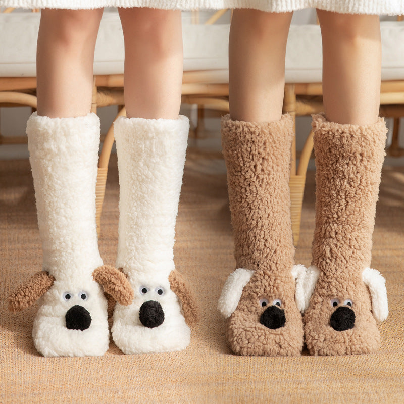 Ultra-thick Cute Puppy Slipper Home Socks
