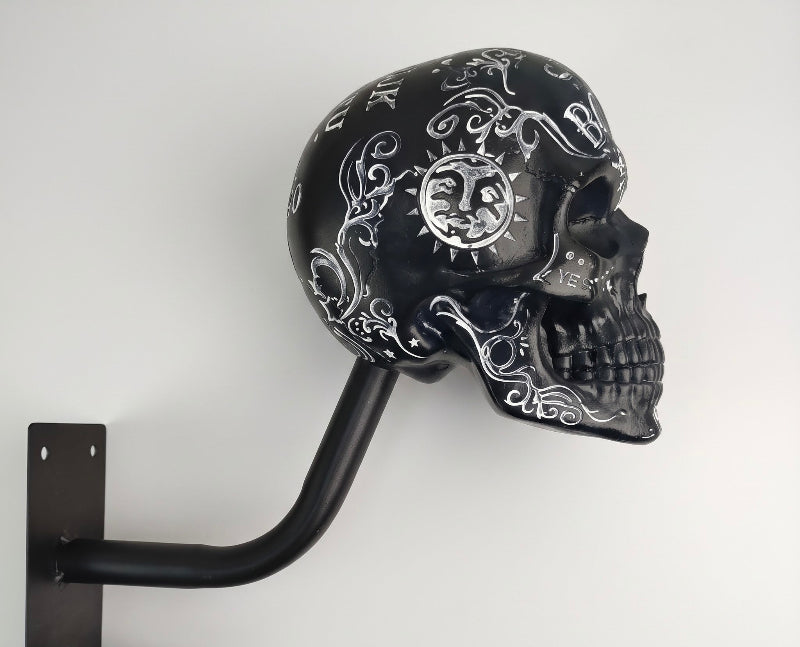 Skull Motorcycle Helmet Holder – Punk Skull Wall Mount Rack for Helmets, Jackets & Garage Decor