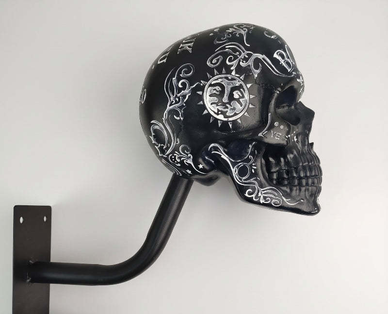 Skull Motorcycle Helmet Holder – Punk Skull Wall Mount Rack for Helmets, Jackets & Garage Decor