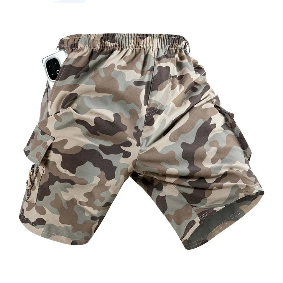 Men's Multi-Pocket Camouflage Cargo Shorts