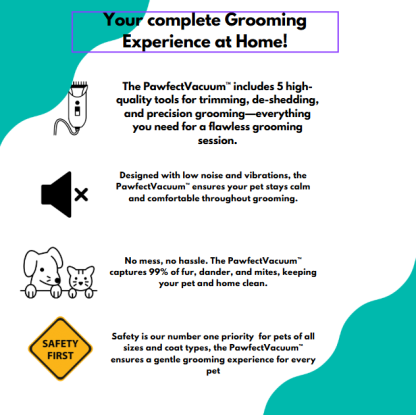  Vacuum Cleaner for Dog Cat Hair, 2.5L Grooming Kit for Pets Vacuum Cleaner