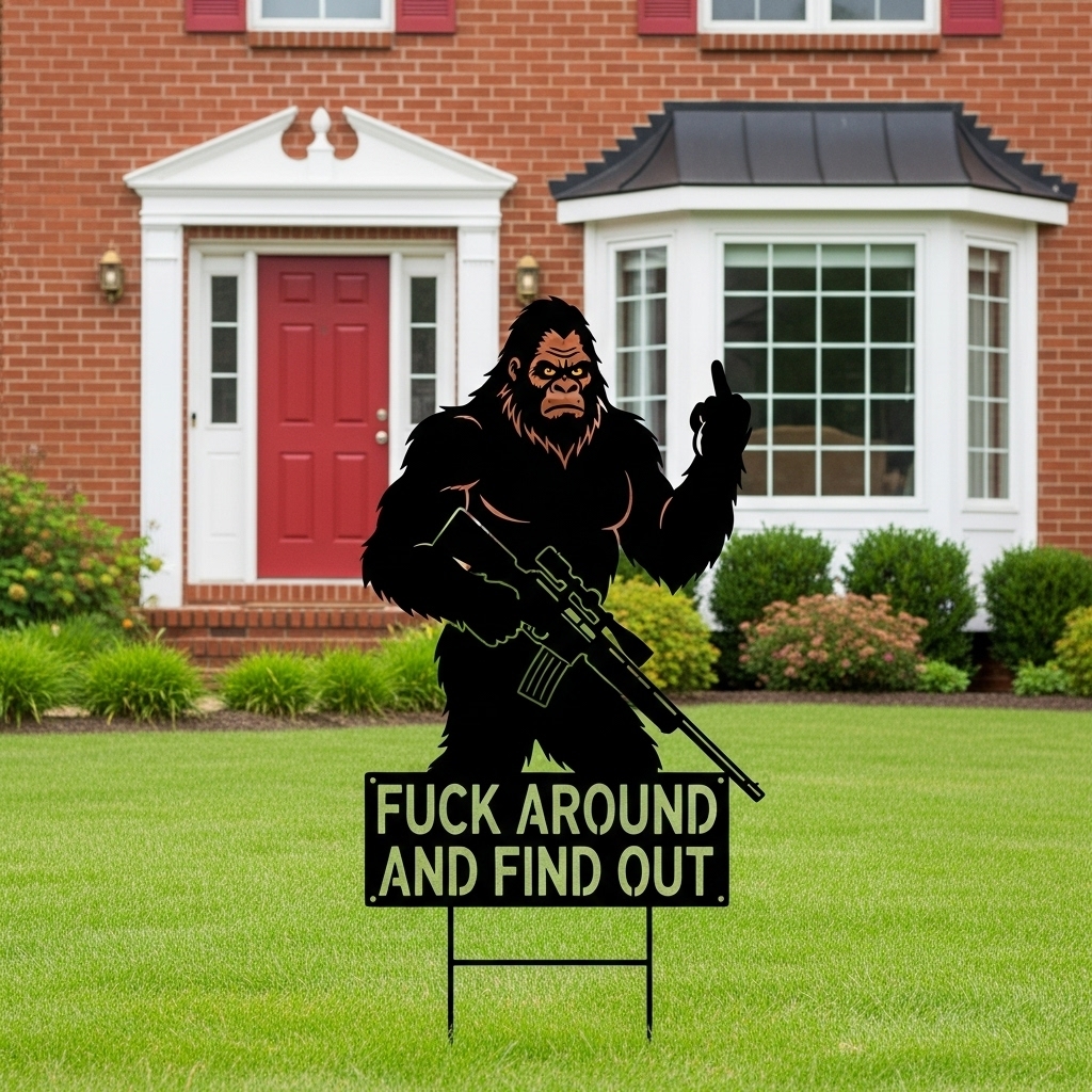 Bigfoot Middle-Finger Yard Sign: Your Hilarious & Badass Lawn Guardian