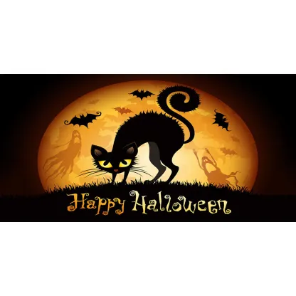 Halloween Spooky Cat Library Door Banner Mural