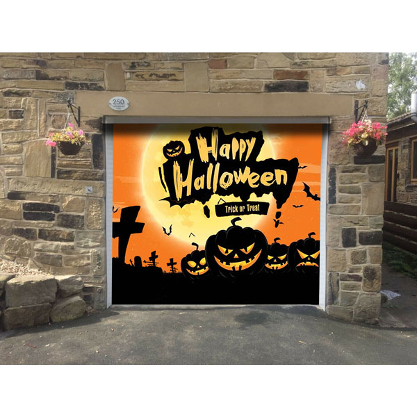 7' x 16' Happy Halloween Lanterns Garage Door Mural