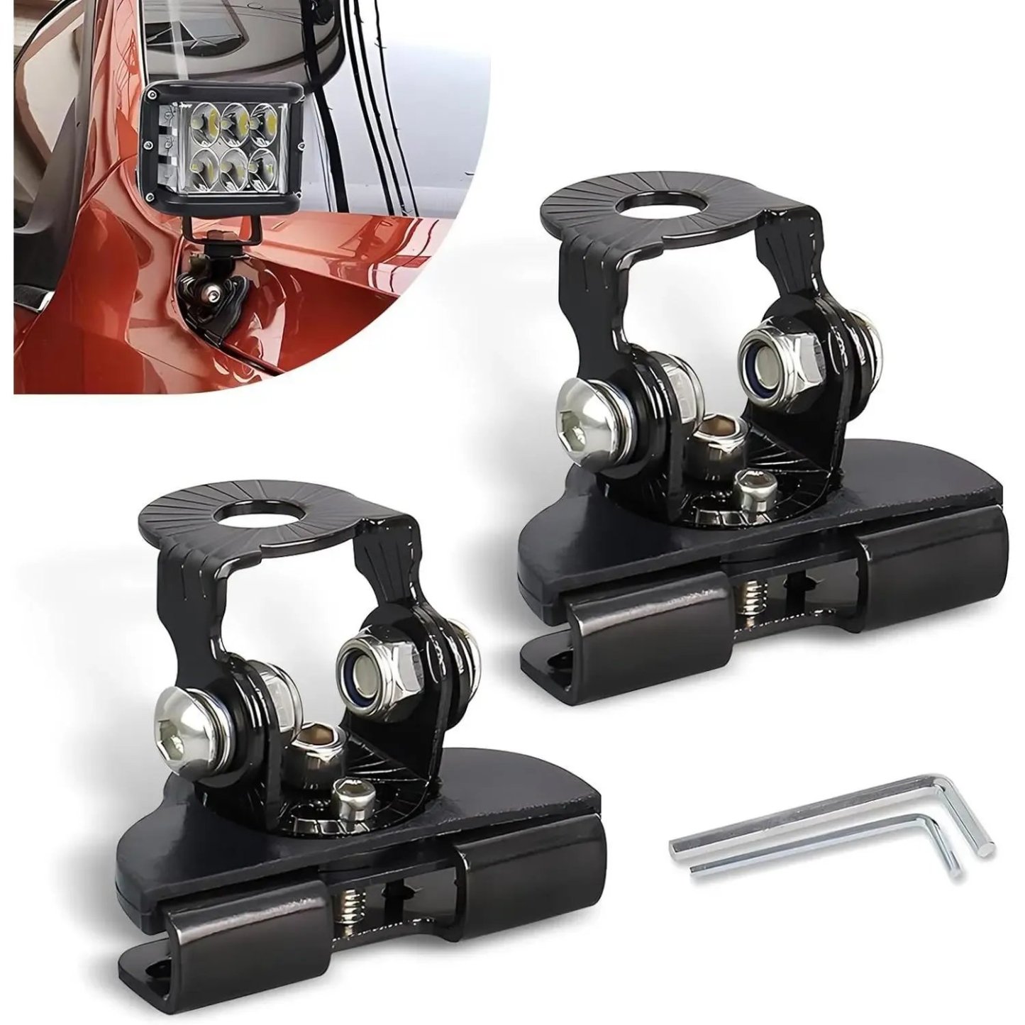 2PCS Heavy Duty Adjustable LED Light Bar Brackets