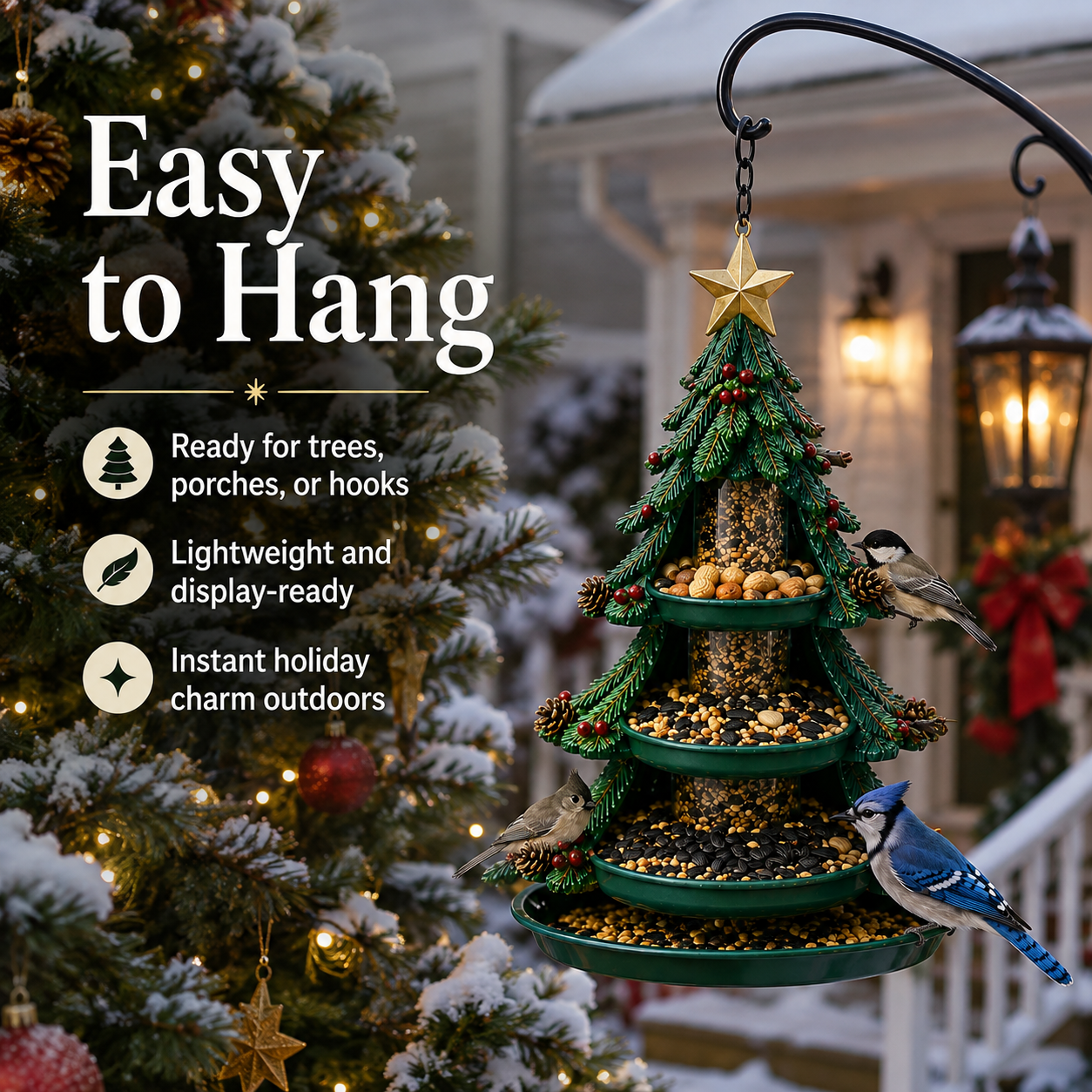 ⛄  Christmas Bird Feeder Collection –✨ Festive Hanging Garden Feeders for Wild Birds