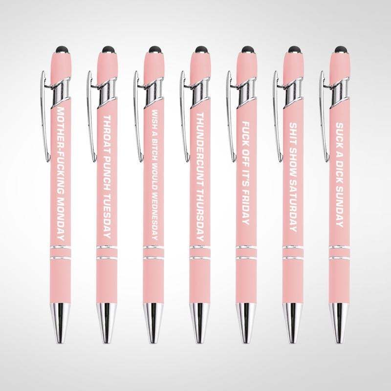 🔥Last Day Promotion 50% OFF💝Funny Stress-Relief Daily Quotes Metal Ballpoint Pen Set (7 Pcs) | 🎁Office Christmas Gift Exchange