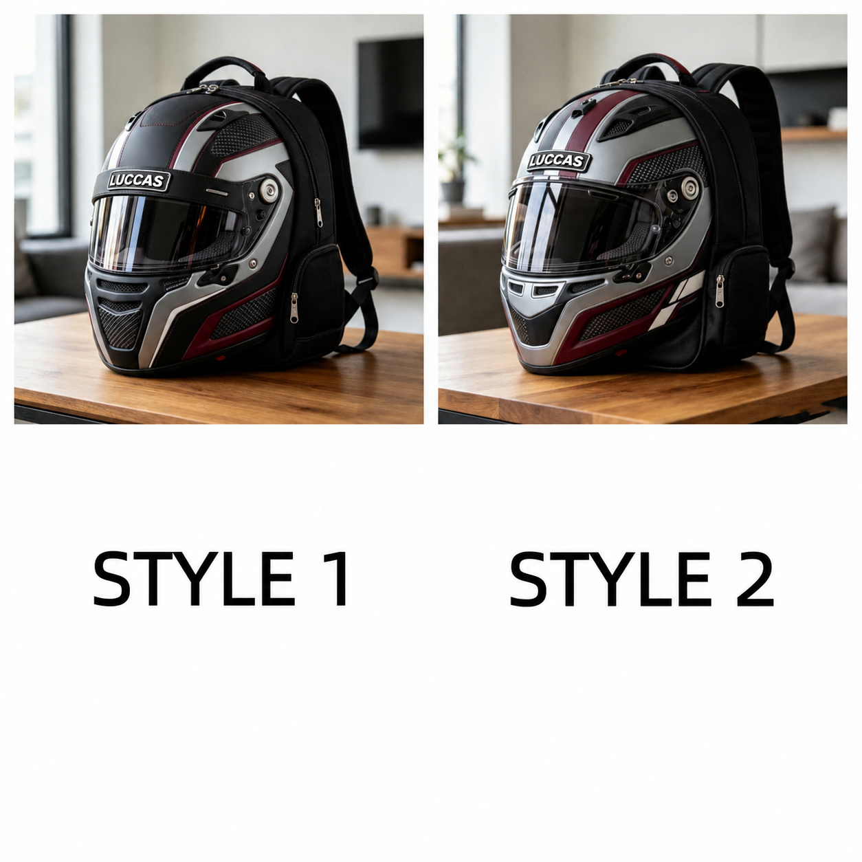 Personalized Racing Helmet Themed Backpack