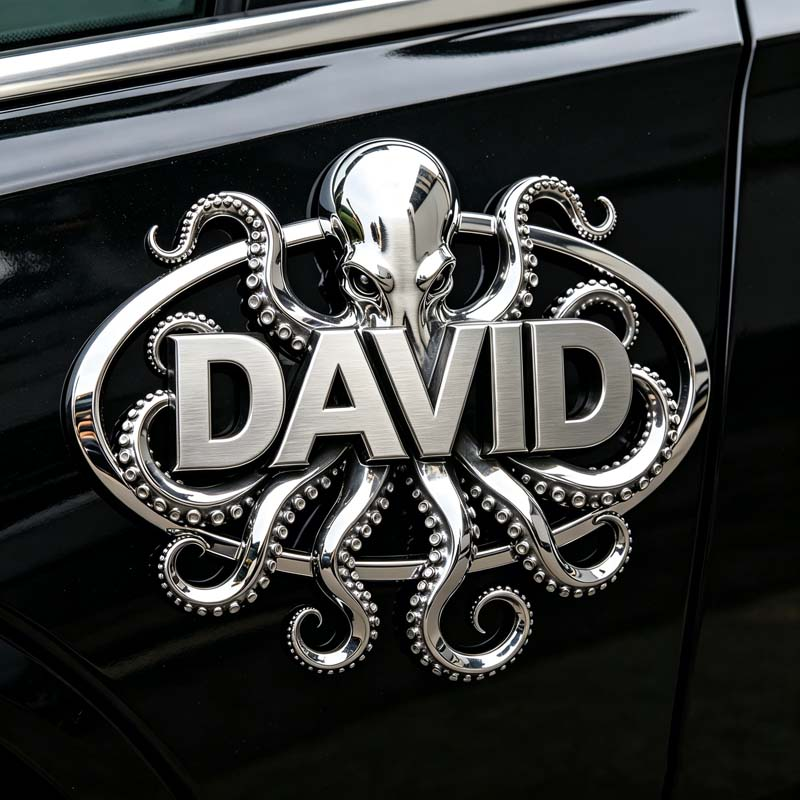 Personalized octopus car logo decoration