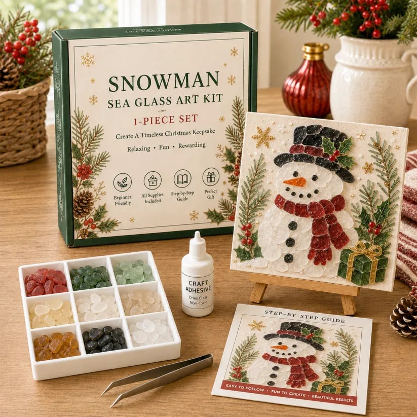 💥 LAST DAY 50% OFF - 🎄 Christmas Sea Glass Art Kit 💙