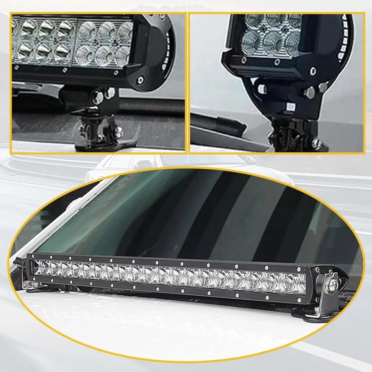 2PCS Heavy Duty Adjustable LED Light Bar Brackets
