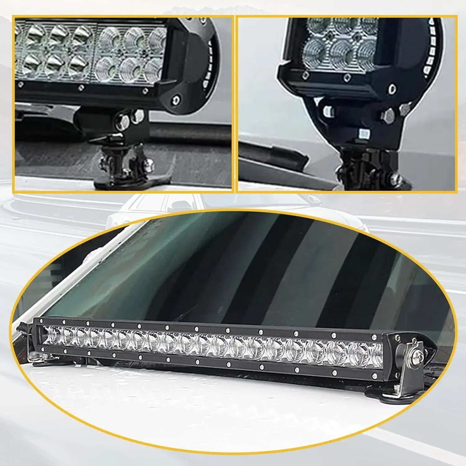2PCS Heavy Duty Adjustable LED Light Bar Brackets