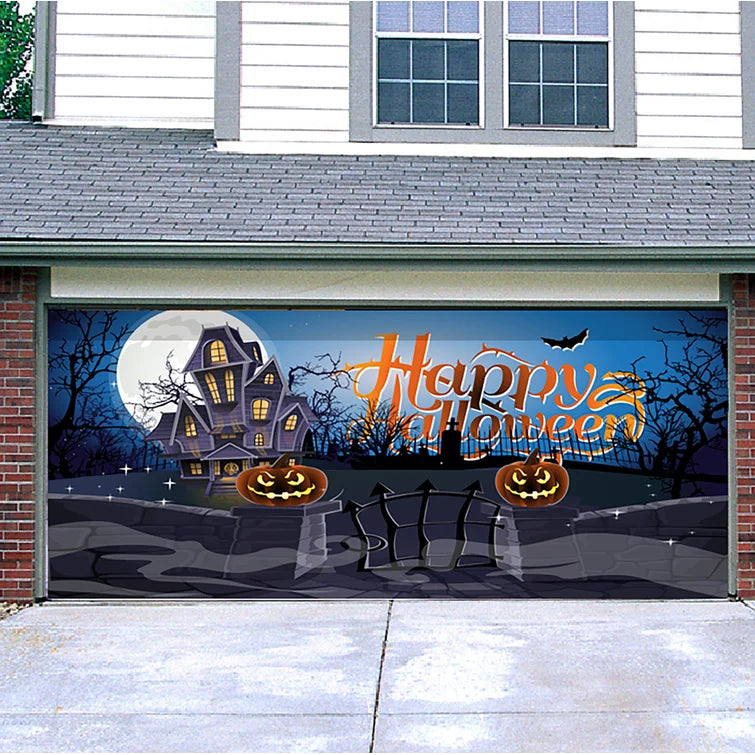 7' x 16'  Haunted Mansion Garage Door Mural