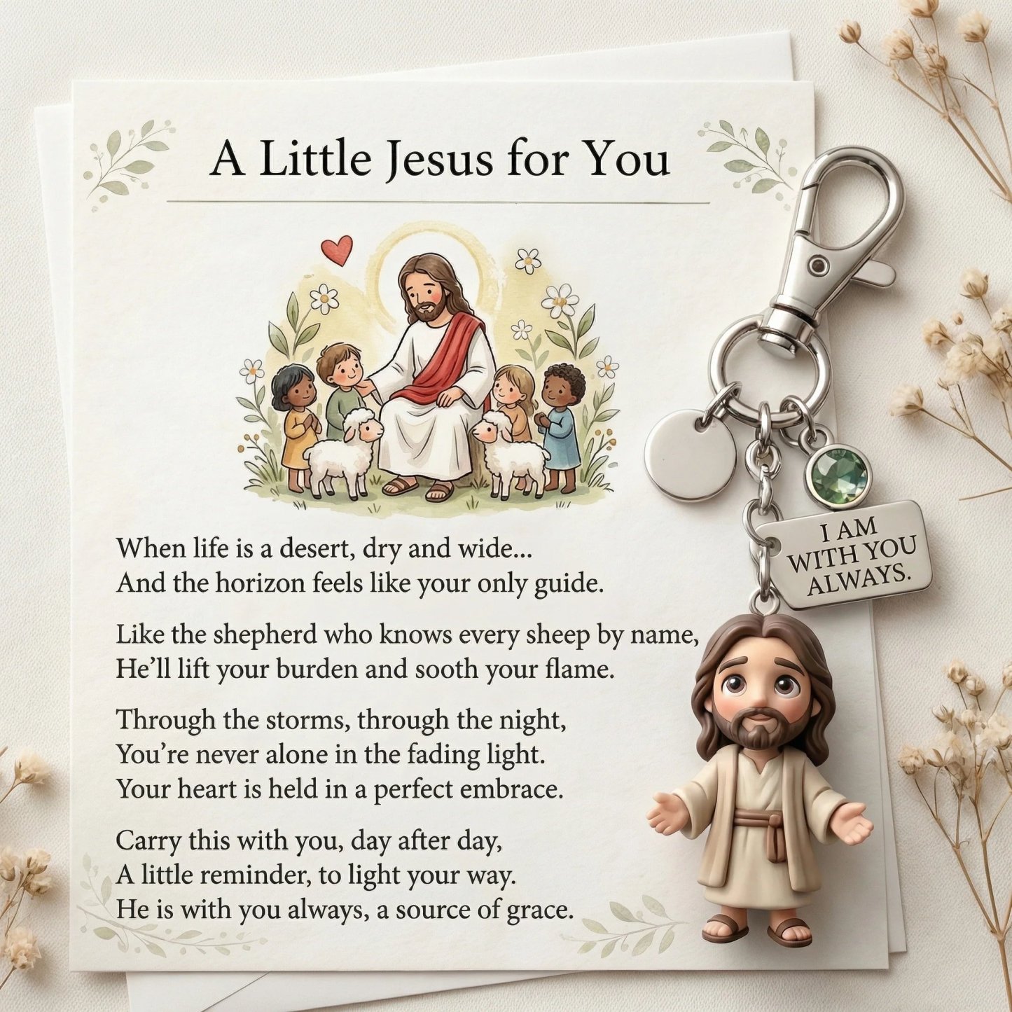 🌟2026 New Sales Only $17.99🎉🔥"A Little Jesus for You" - Comforting Pocket Reminder Keychain & Poem Card Gift Set 🌟🙏