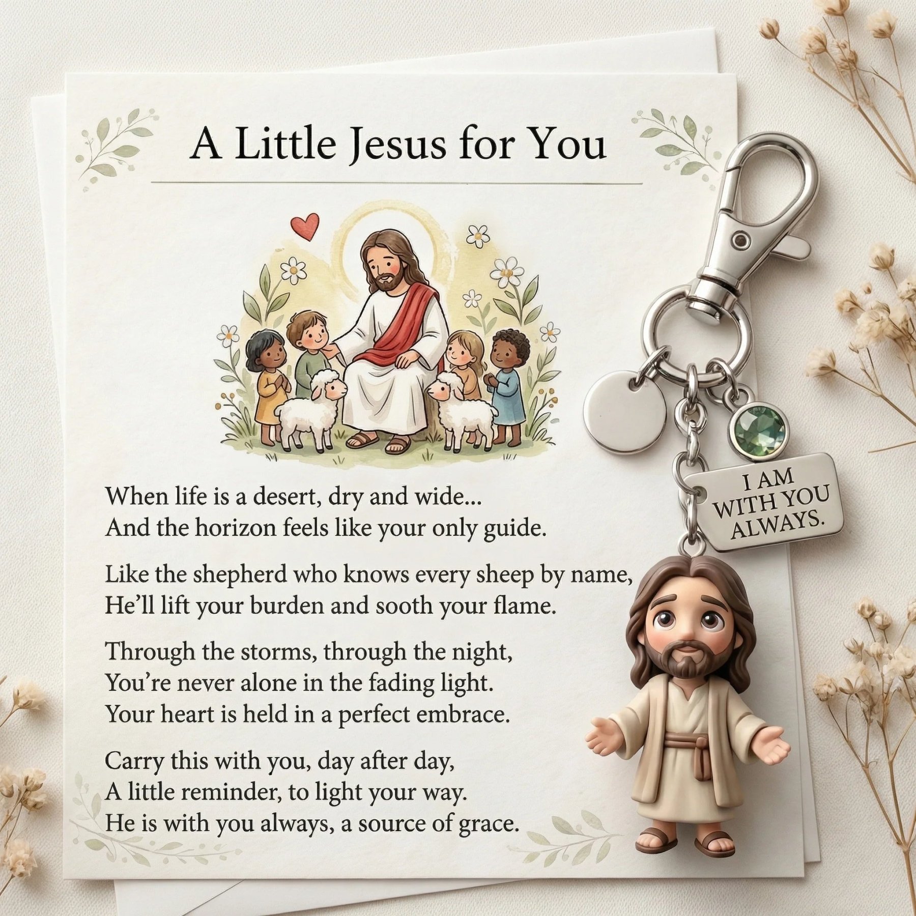 🌟2026 New Sales Only $17.99🎉🔥"A Little Jesus for You" - Comforting Pocket Reminder Keychain & Poem Card Gift Set 🌟🙏