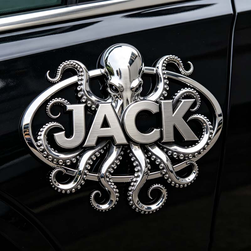 Personalized octopus car logo decoration