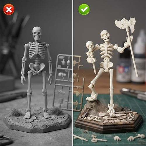 🦴 Bring Your Tabletop Battles to Life – Articulated Skeleton Action Figure Kit ⚔️