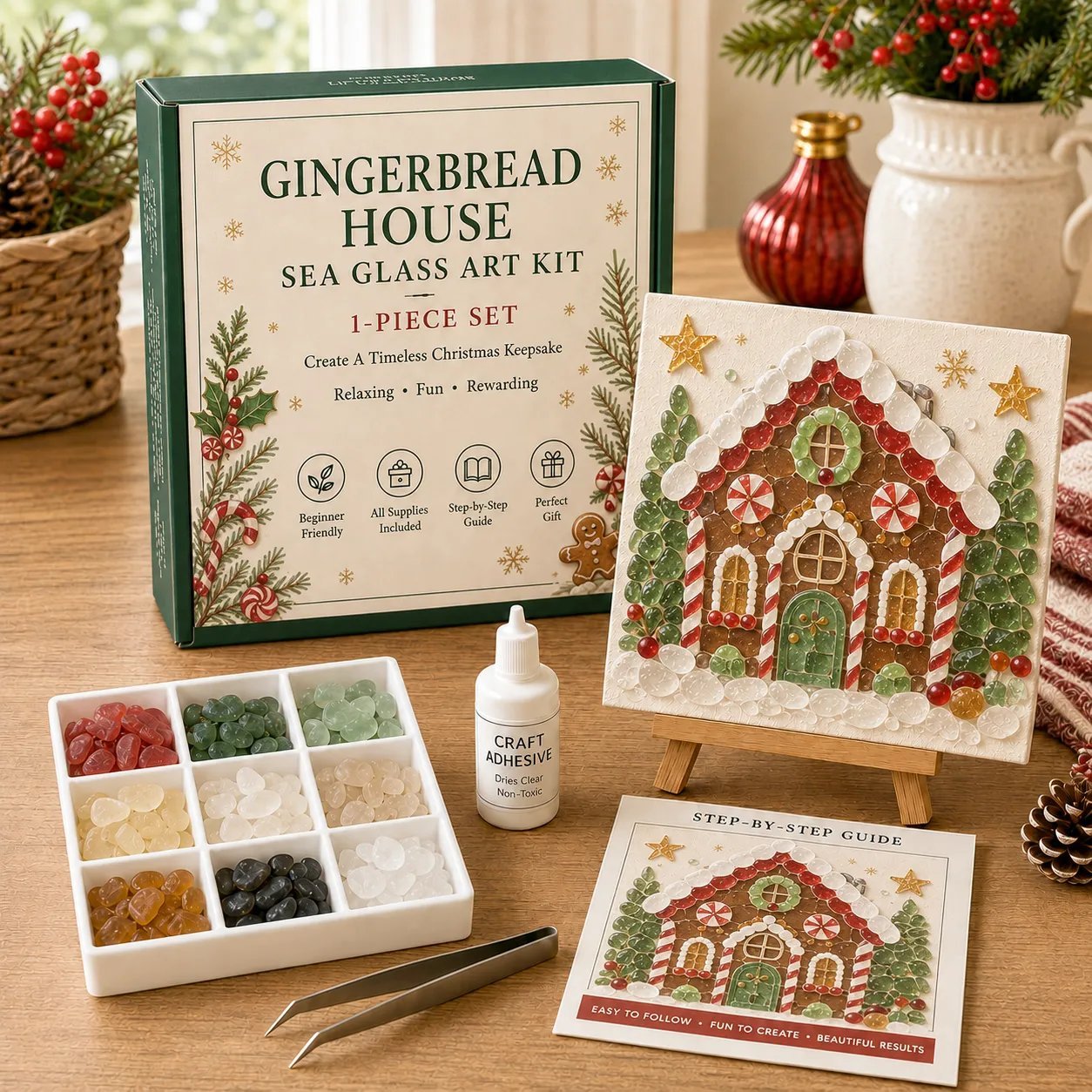 💥 LAST DAY 50% OFF - 🎄 Christmas Sea Glass Art Kit 💙