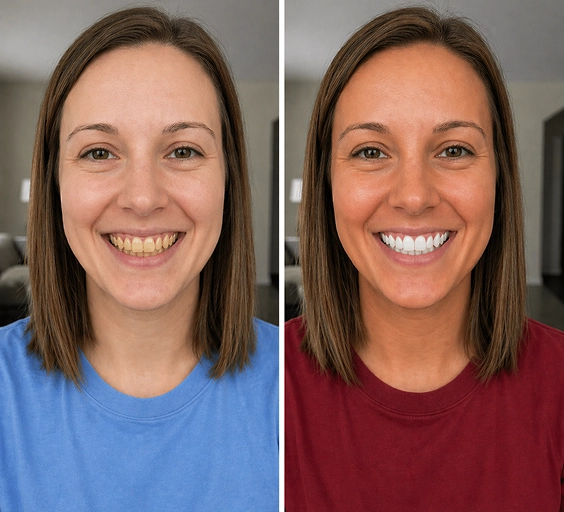 Verified user with a brighter, whiter smile after using Asuno
