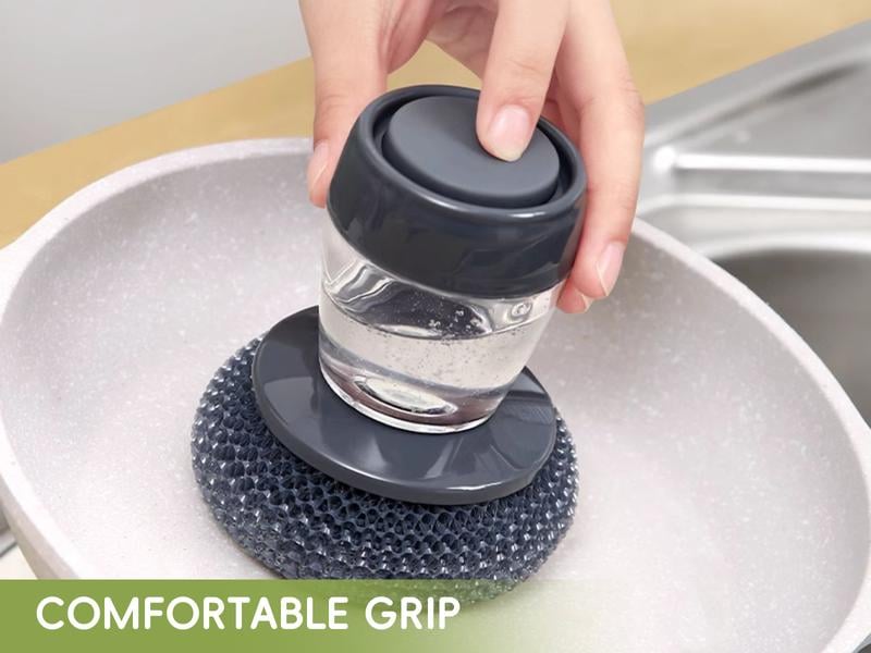 Automatic Liquid Filling Good Handle Soap Dispense Palm Kitchen Brush for Bowl Sink Cleaning Pot Comfortable
