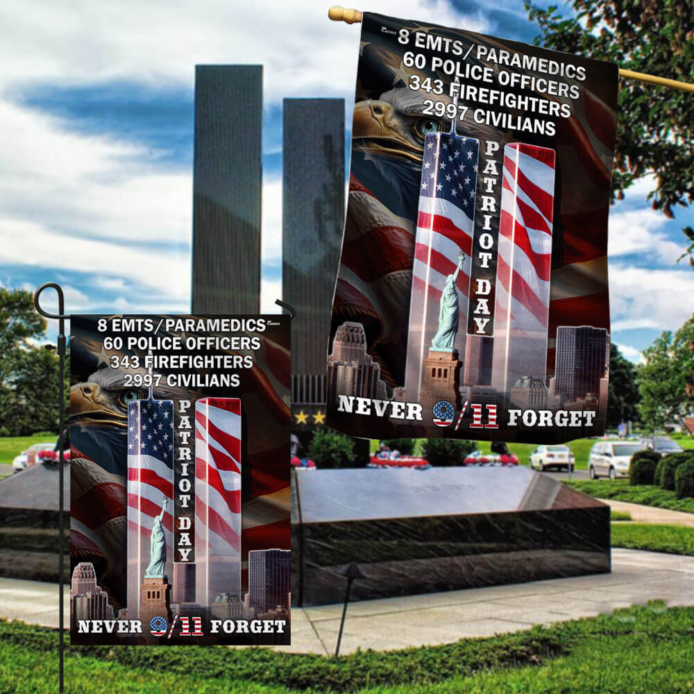 Never Forget Patriot Day Eagle American Flag