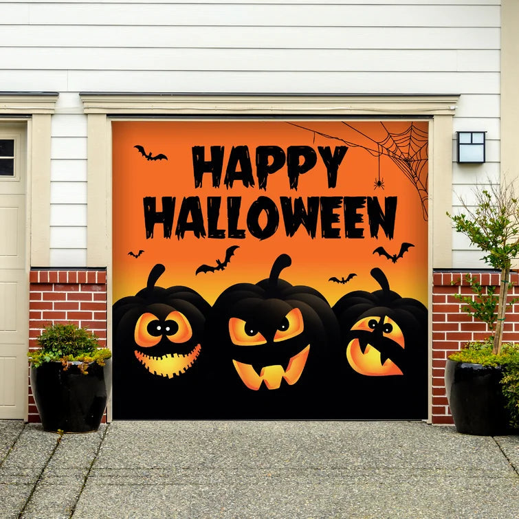 7' x 8' Happy Halloween Lanterns Garage Door Mural