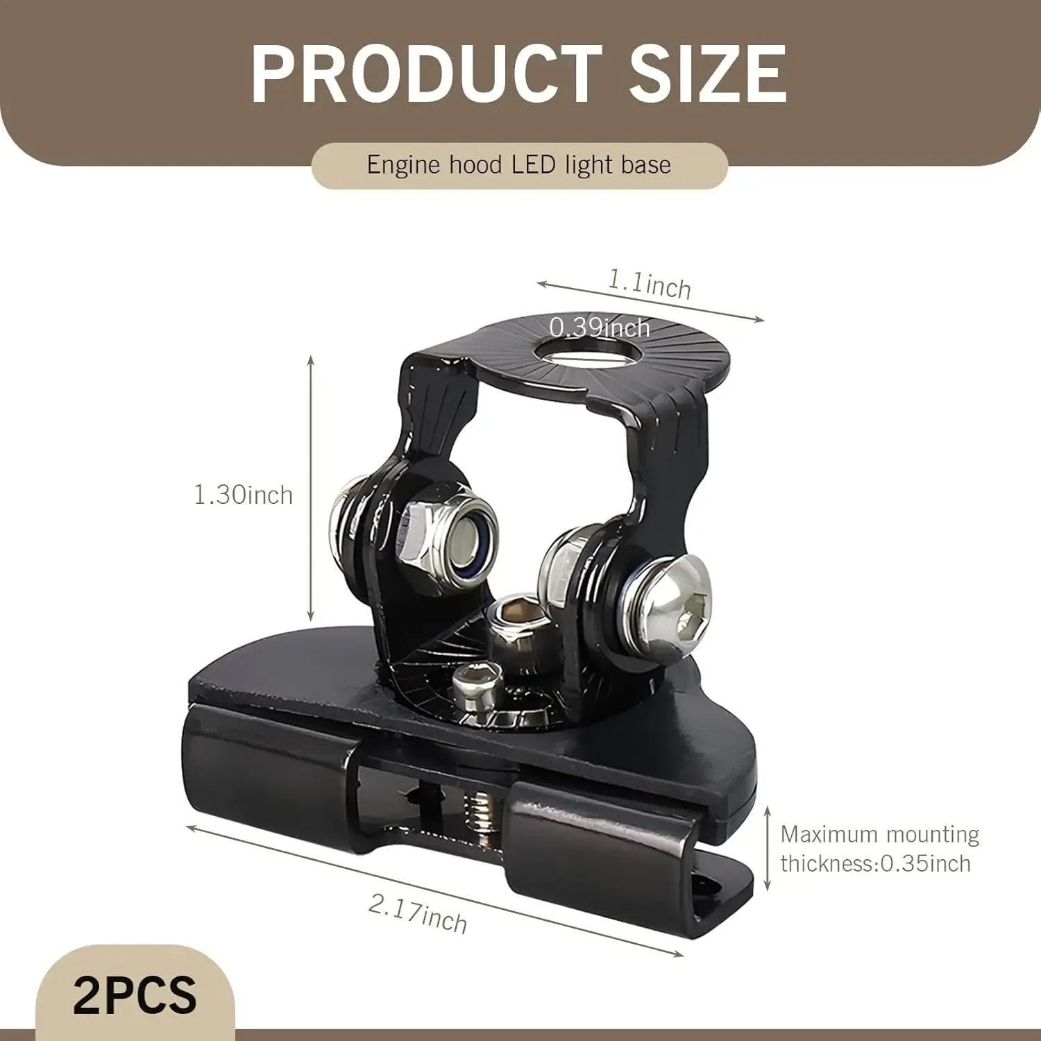 2PCS Heavy Duty Adjustable LED Light Bar Brackets