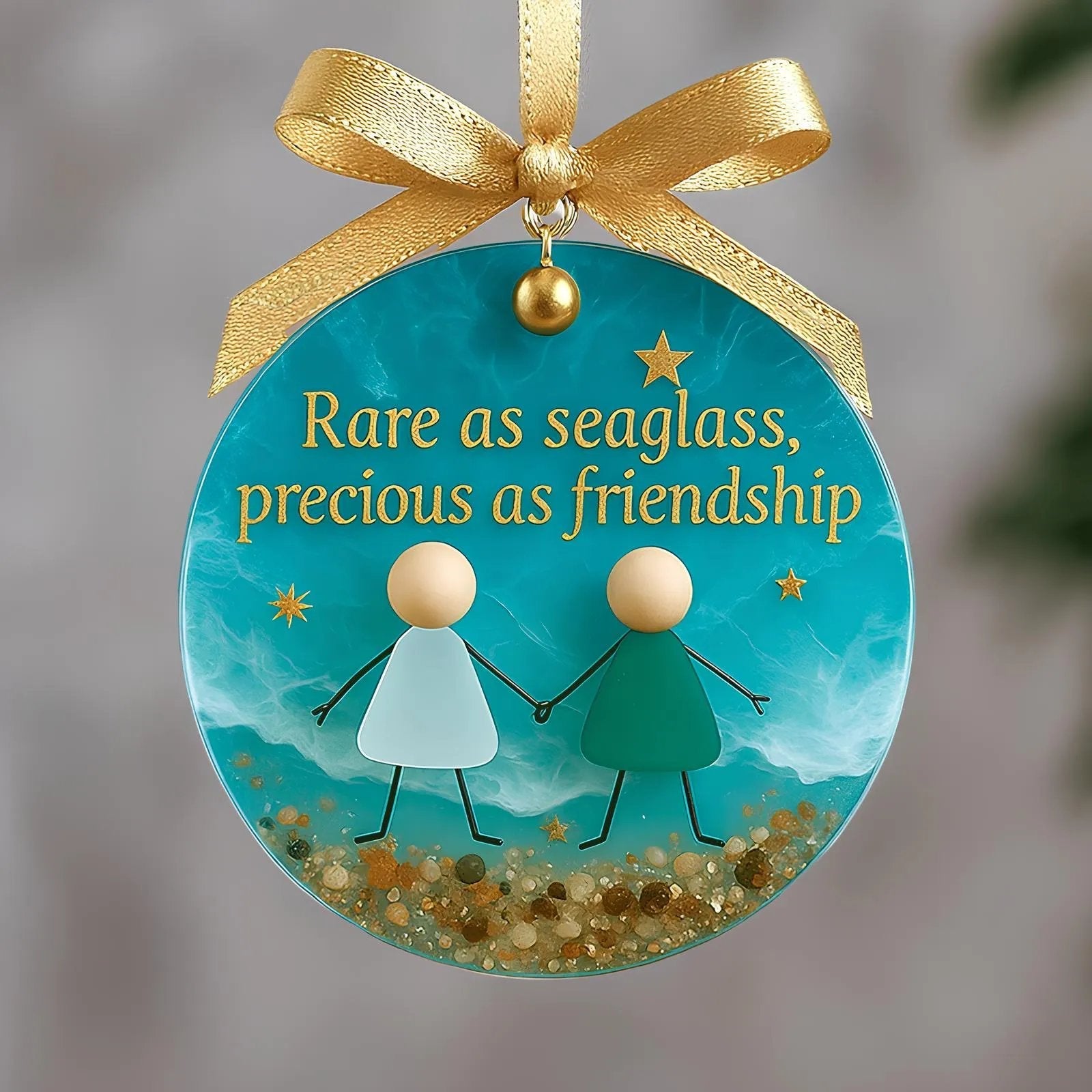 ⏰Friendship Sea Glass Christmas Ornament🌊✨Shaped by Nature & Crafted by Hand💝